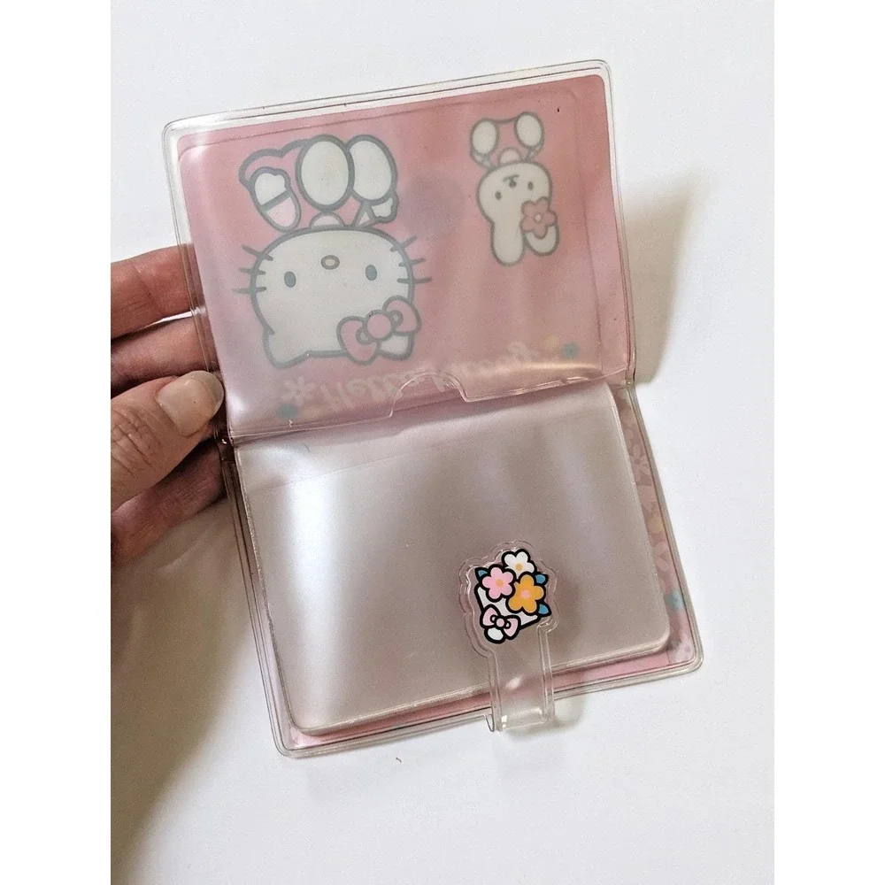 Vintage 2000 Sanrio Hello Kitty & Cathy Bunny Red Vinyl Wallet Card ID Holder